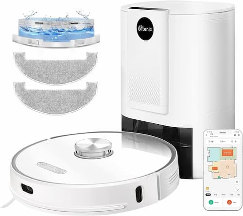 Ultenic T10 Robot Aspirador y Fregasuelos, Aspirador Robot Láser con Autovaciado