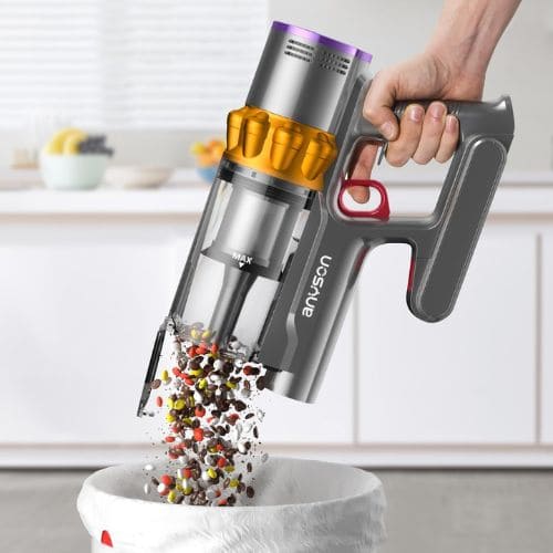 45Kpa/550W/70Mins Aspiradora sin Cable, Aspiradora Escoba sin Cable de 1.6 L/Pantalla Táctil LED,Capa de Filtración de 8 Etapas, Autocargable,Adecuado para Suelos/Alfombras/Pelo de Animales